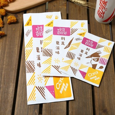 食品淋膜白牛皮纸袋汉堡纸鸡翅鸡柳薯条全鸡防油纸袋      1个图4