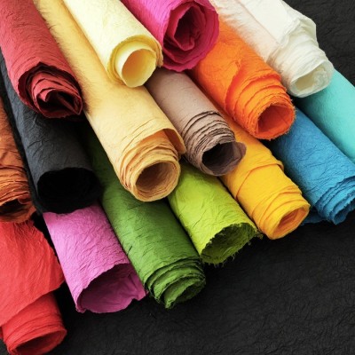 韩纸房手揉纸婚布景装饰大型褶皱纹纸白色可染色商场美陈背景花艺图2