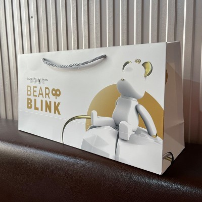 定制牛皮纸袋手提袋彩色打包袋印logo礼品服装店购物加厚包装纸袋图2