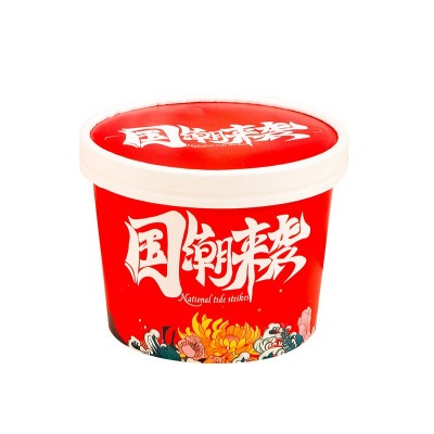 一次性牛皮纸粥桶圆形汤杯外卖打包餐盒关东煮纸碗加厚牛皮纸汤桶图6