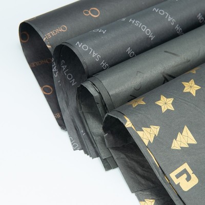 定制17克23克黑色雪梨纸棉纸拷贝纸LOGO印刷鞋服内包装黑色包装纸图2