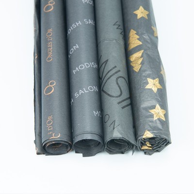 定制17克23克黑色雪梨纸棉纸拷贝纸LOGO印刷鞋服内包装黑色包装纸图4