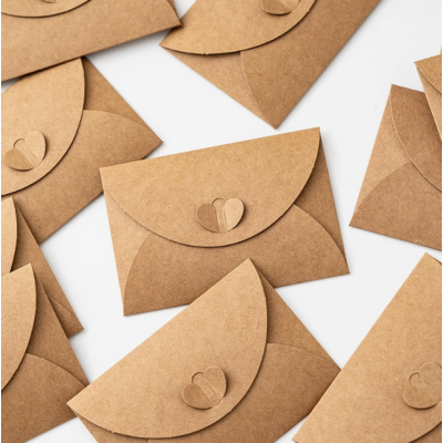 复古牛皮纸爱心信封ins风高级感贺卡加厚欧式创意文艺浪漫信封袋图2