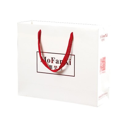 哇噢定制--白卡纸袋服装广告购物礼品包装手提袋化妆品礼品 袋定做图4