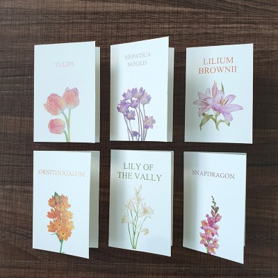 创意简约鲜花店留言贺卡diy折叠生日清新七夕祝福商务寄语小卡片图2