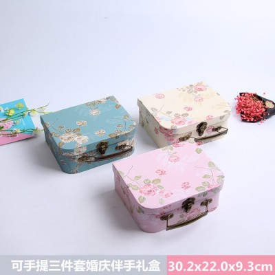 婚庆伴手零食礼品盒手提三件套盒鲜花盒喜糖盒 婴儿套装 礼品盒