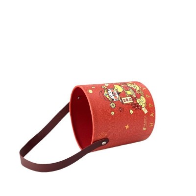 新年抱抱桶纸罐纸筒藕粉礼品彩盒面膜圆筒包装白卡纸管烫金卷边盒图2