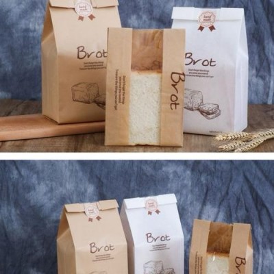 60-120克防水防潮淋膜牛皮纸食品碗面包袋复合纸袋环保可回收图2