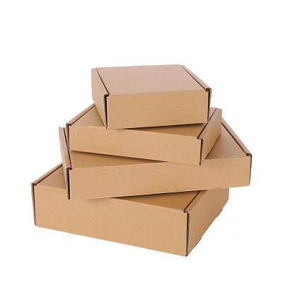 现货方形牛皮纸飞机盒批发 快递盒纸盒杭州厂家瓦楞纸快递盒子图2