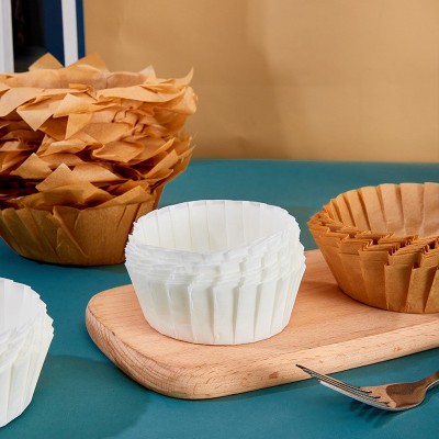 食品级耐高温圆形不沾蛋糕底托 一次性烘焙面包托 巴斯克蛋糕杯图5