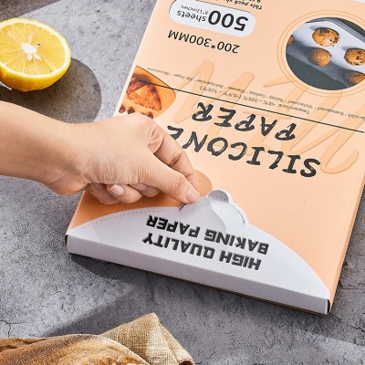 亚马逊跨境专供纸盒装食品级烧烤纸面包店防油耐高温烘焙用硅油纸图2
