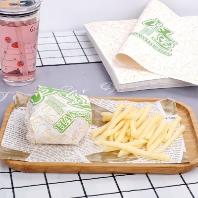 防油淋膜汉堡纸鸡肉卷包装纸一次性烘培用纸托盘纸防油纸批发图2