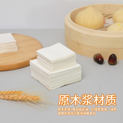 原木浆硅油纸 不粘方形垫纸 包底纸蒸笼屉垫纸蒸包子馒头纸蒸笼纸图4