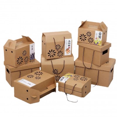 瓦楞纸礼盒通用款水果包装盒葡萄礼品手提箱定制车厘子猕猴桃纸箱图5