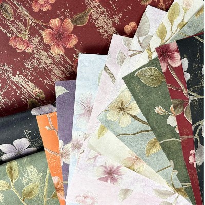 苔米高质感桃缘系列印花纸鲜花包装纸 新款烫金浮雕艺术纸发泡纸图4