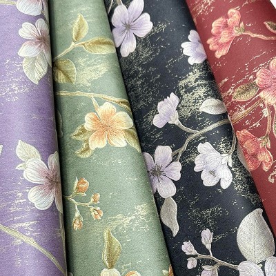 苔米高质感桃缘系列印花纸鲜花包装纸 新款烫金浮雕艺术纸发泡纸图5