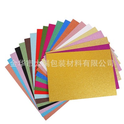 跨境热销21色现货250克A4彩色闪光金葱卡纸幼儿园DIY手工彩虹卡纸图5