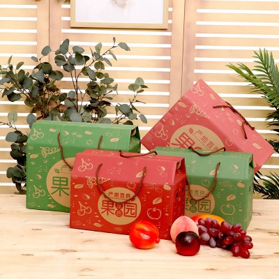 水果包装盒节日礼盒高档绿色红色510斤装柑橙橘梨桔子鲜果礼品盒图4