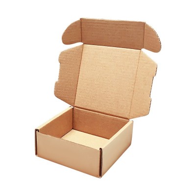 新鸿发手机壳包装盒印刷牛皮纸盒现货 迷你正方形折叠打包飞机盒图5