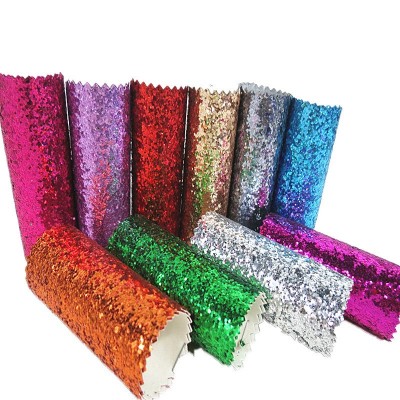 供应闪闪发光的金葱布 撒粉工艺 绚丽多彩皮革面料图2