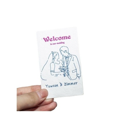 种子发芽纸 小众婚礼誓言创意明信片邀请函请柬贺卡环保可种植图5