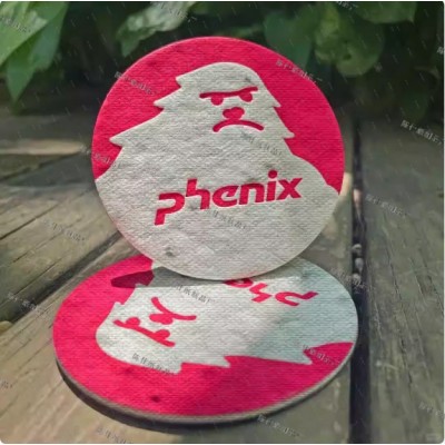 圆形种子纸冰箱贴环保可发芽卡片杯垫可种植艺术纸种子纸冰箱贴图5