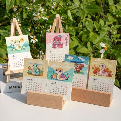 种子纸厂家定制2025年桌面摆件台历日历可发芽伴手礼卡片创意礼品图5