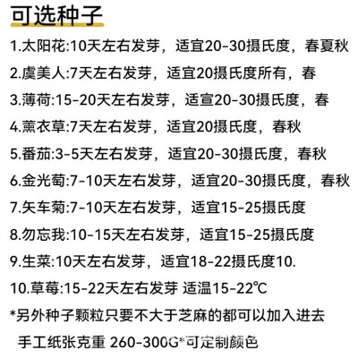 A4手工种子发芽纸现货销售特种纸散装可种植纸300克纸空白种子纸图3