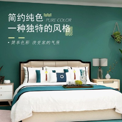 马卡龙墙纸自粘防水防潮纯色温馨卧室房间客厅背景墙壁纸家用墙贴图2
