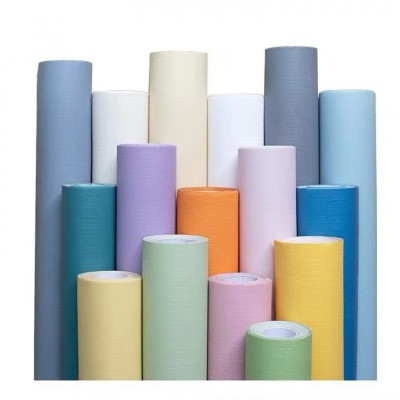 马卡龙墙纸自粘防水防潮纯色温馨卧室房间客厅背景墙壁纸家用墙贴图5