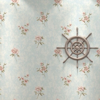 浅紫色3D田园小碎花墙纸 卧室客厅酒店美容院 温馨玫瑰花精压壁纸图3