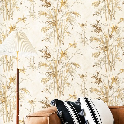 新中式竹子竹叶墙纸卧室客厅书房茶室电视背景墙防水中国风壁纸图4
