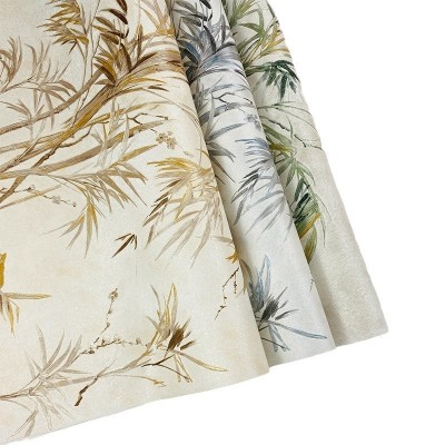 新中式竹子竹叶墙纸卧室客厅书房茶室电视背景墙防水中国风壁纸图5