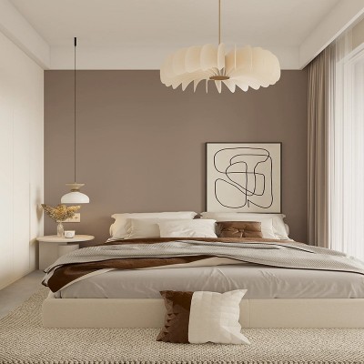 奶油风米色墙纸现代简约卧室客厅纯色背景墙纯白色壁纸杏子灰素色图4