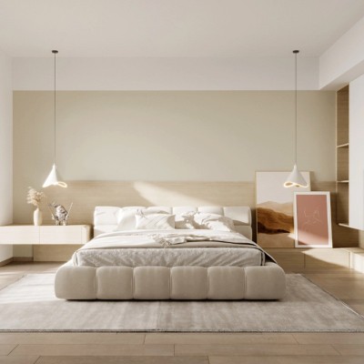 奶油风米色墙纸现代简约卧室客厅纯色背景墙纯白色壁纸杏子灰素色图2