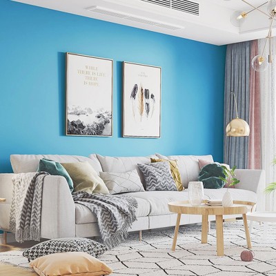 静谧蓝色系纯色墙纸北欧风客厅卧室沙发背景墙净面素色壁纸教室图4