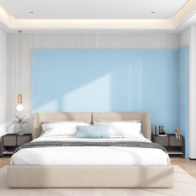 静谧蓝色系纯色墙纸北欧风客厅卧室沙发背景墙净面素色壁纸教室图2