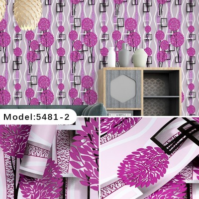 欧式花卉墙纸自粘即时贴卧室装修壁纸简约素色墙纸墙贴跨境专供图3