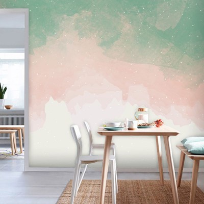 北欧ins风渐变壁纸2025新款彩色客厅卧室美容院艺术电视背景墙纸图2