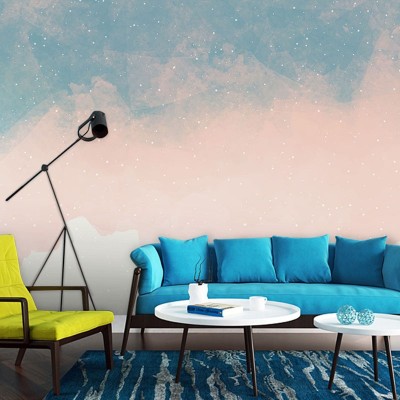 北欧ins风渐变壁纸2025新款彩色客厅卧室美容院艺术电视背景墙纸图3