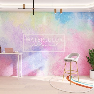 北欧ins风渐变壁纸2025新款彩色客厅卧室美容院艺术电视背景墙纸图4