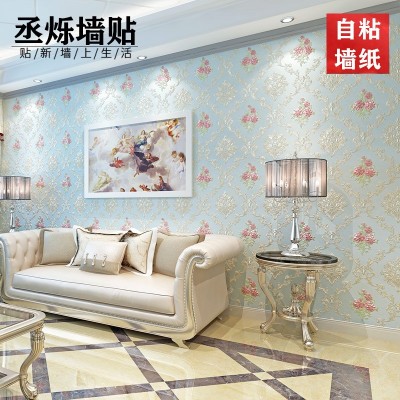 田园自粘墙纸卧室温馨客厅装饰电视背景墙自粘壁纸3D立体浮雕贴纸图2
