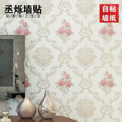 田园自粘墙纸卧室温馨客厅装饰电视背景墙自粘壁纸3D立体浮雕贴纸图4