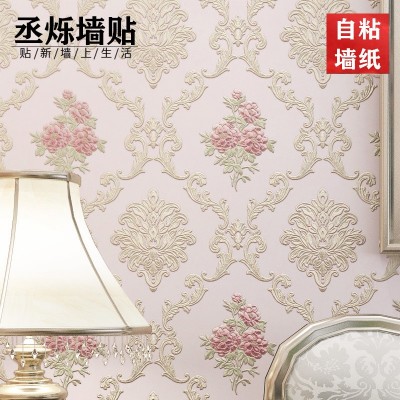 田园自粘墙纸卧室温馨客厅装饰电视背景墙自粘壁纸3D立体浮雕贴纸图3