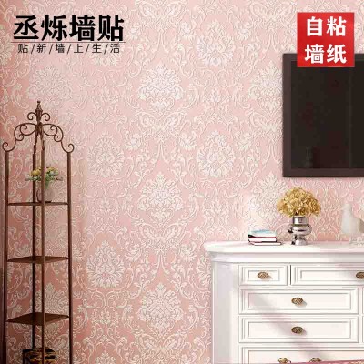 现代欧式自粘墙纸无纺加厚3D浮雕壁纸温馨卧室客厅电视背景墙贴纸图3