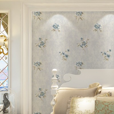 紫色3D田园小碎花精压墙纸卧室婚房美容院酒店温馨玫瑰花浮雕壁纸图5