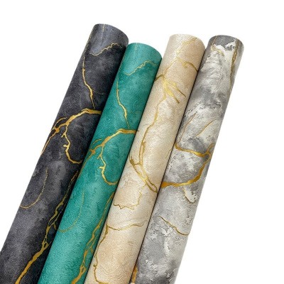 轻奢简约金色线大理石肌理水波纹纹理背景墙纸卧室客厅装饰壁纸图5