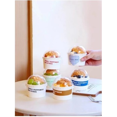电商爆款多拿滋面包小纸碗芋泥小北盒子纸碗烘焙芋泥烤奶泡芙杯图2