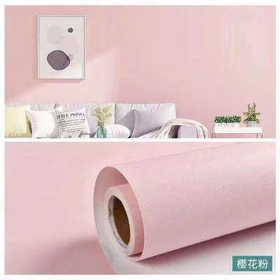 现货马卡龙墙贴pvc墙纸自粘纯色系列卧室装饰壁纸防水防潮工厂批图2