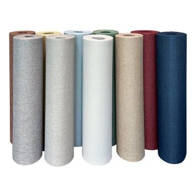 亚麻自粘防水无缝墙布全屋现代简约卧室客厅素色家用墙纸墙咔图5